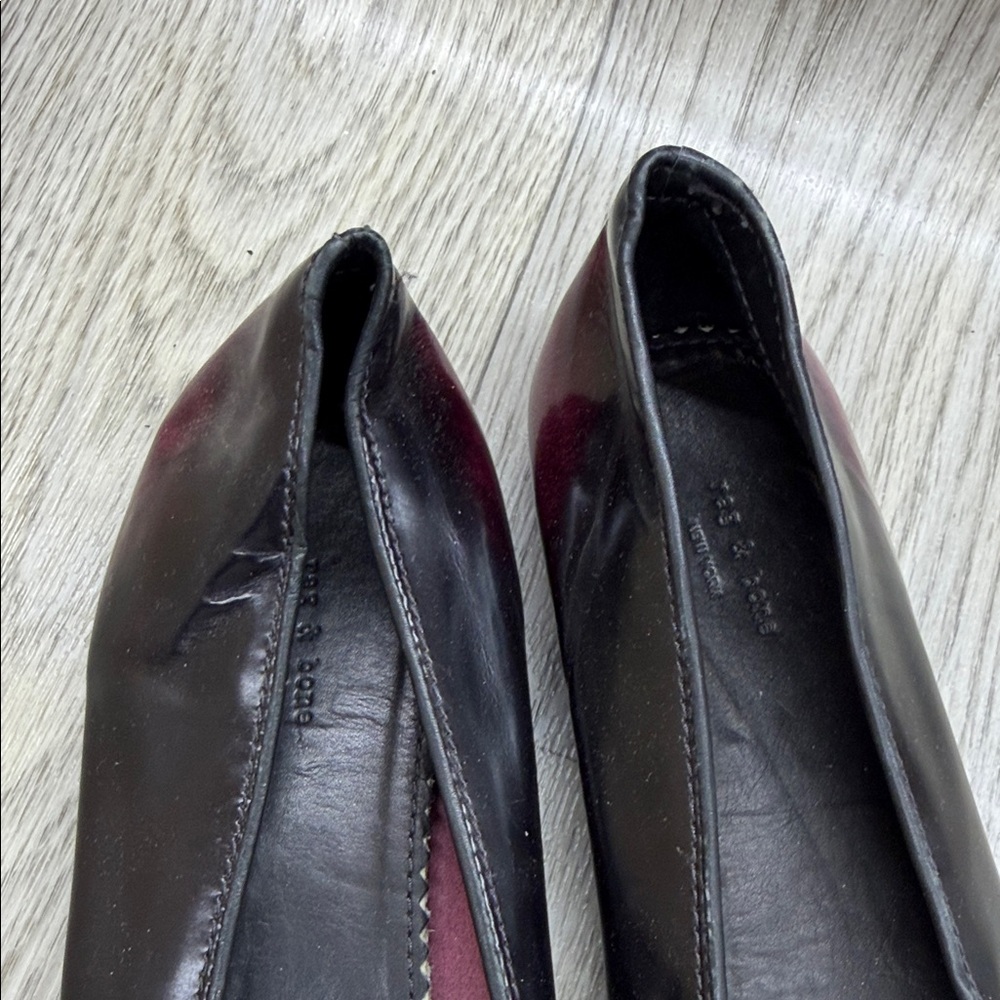 rag & bone Dark Burgundy Women's Flats - Picture 3 of 10